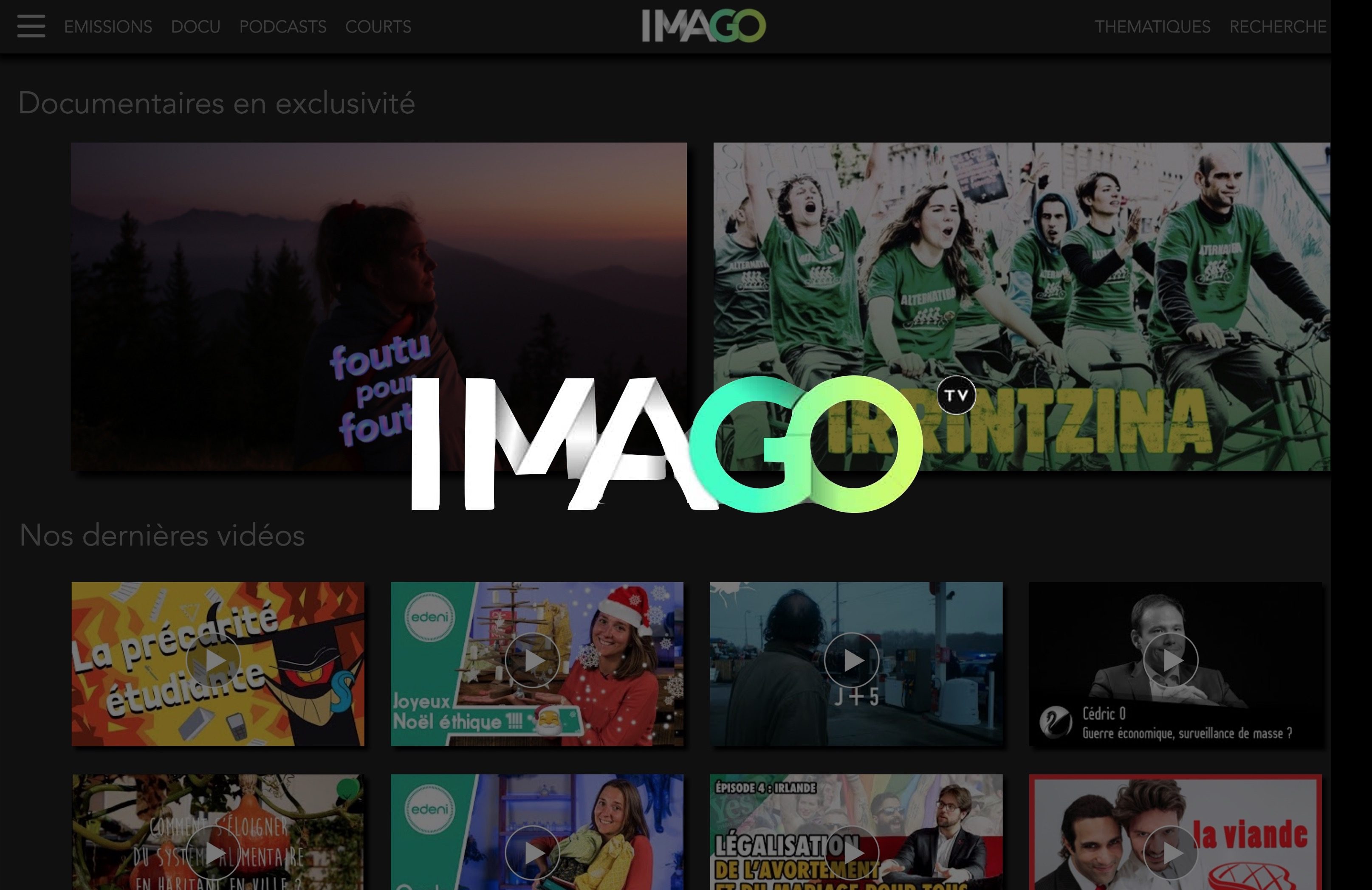 Je regarde des vidéos d'analyse sur Imago TV
